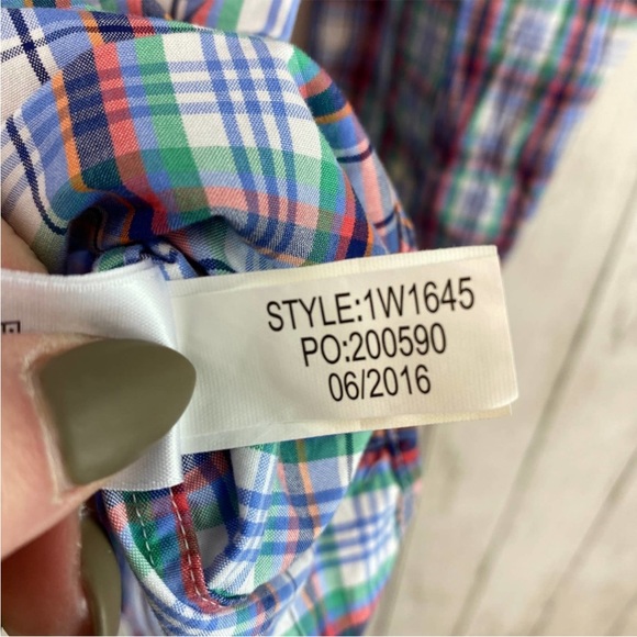 Vineyard Vines Multi Flounder Plaid Slim-Fit Tucker Shirt Cotton Size Medium - Picture 7 of 8